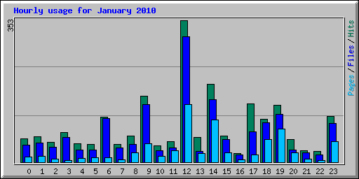 Hourly usage for January 2010