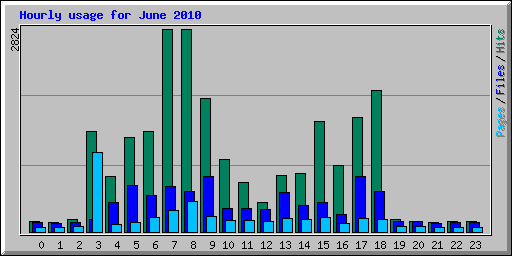 Hourly usage for June 2010